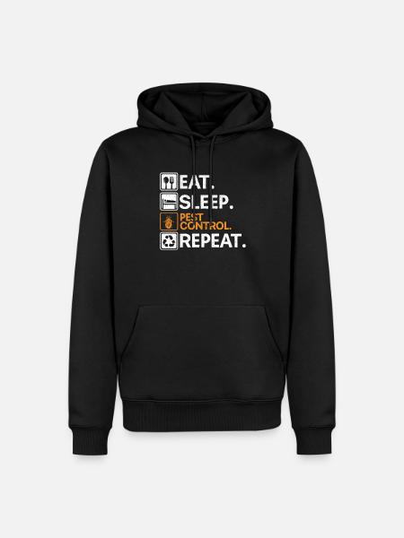 Essen Schlaf Schädlingsbekämpfung Kammerjäger Schädlingsbekämpfung - Männer Premium Bio Hoodie - Schwarz