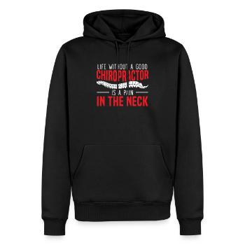 Das Leben ohne Chiropraktiker ist ein Schmerz im Nacken - Männer Premium Bio Hoodie - Schwarz - Vorne - Nico (187cm)
