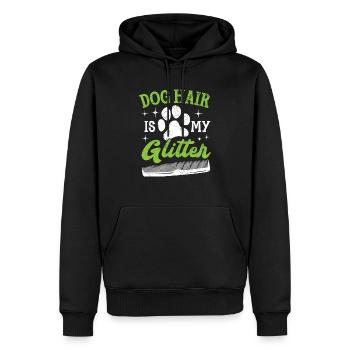 Hundehaare sind mein Glitzer-Tierpflege-Furologe - Männer Premium Bio Hoodie - Schwarz - Vorne - Nico (187cm)