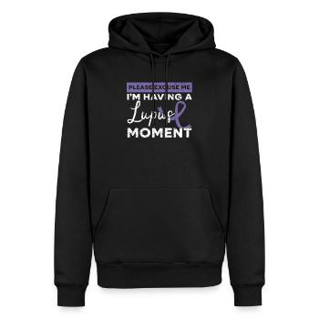 J’ai un moment de lupus Conscience du lupus - Sweat à capuche Premium bio Homme - noir - Devant - Nico (187cm)