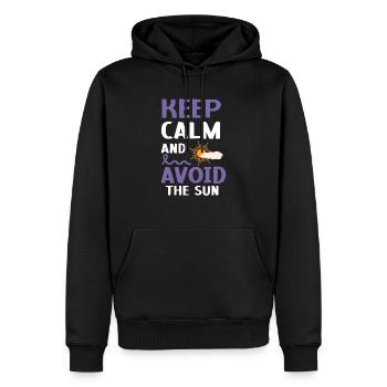 Restez calme et évitez le SLE de conscience du lupus solaire - Sweat à capuche Premium bio Homme - noir - Devant - Nico (187cm)