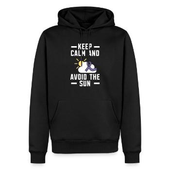 Restez calme et évitez le SLE de conscience du lupus solaire - Sweat à capuche Premium bio Homme - noir - Devant - Nico (187cm)