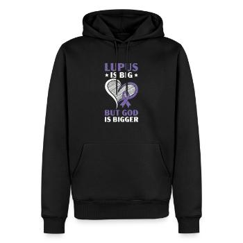 Lupus Bewusstsein Purple Ribbon Autoimmunkrankheit - Männer Premium Bio Hoodie - Schwarz - Vorne - Nico (187cm)