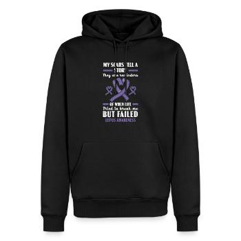 Lupus Bewusstsein Purple Ribbon Autoimmunkrankheit - Männer Premium Bio Hoodie - Schwarz - Vorne - Nico (187cm)