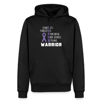 Lupus Bewusstsein Purple Ribbon Autoimmunkrankheit - Männer Premium Bio Hoodie - Schwarz - Vorne - Nico (187cm)