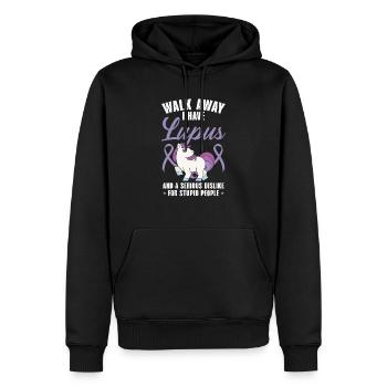 S’éloigner J’ai lupus licorne Lupus Conscience - Sweat à capuche Premium bio Homme - noir - Devant - Nico (187cm)