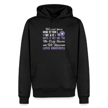 Lupus Bewusstsein Purple Ribbon Autoimmunkrankheit - Männer Premium Bio Hoodie - Schwarz - Vorne - Nico (187cm)