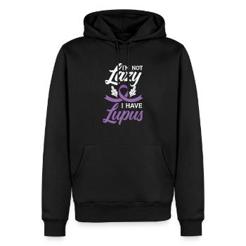 Je ne suis pas paresseux, j’ai une conscience du lupus Lupus Warrior - Sweat à capuche Premium bio Homme - noir - Devant - Nico (187cm)