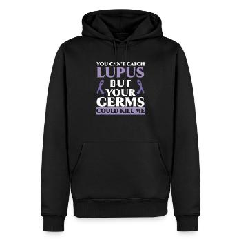 Vous ne pouvez pas attraper le lupus, mais vos germes pourraient me tuer - Sweat à capuche Premium bio Homme - noir - Devant - Nico (187cm)