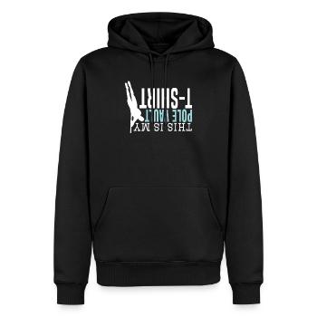 Saut à la perche Saut à la perche C’est mon saut à la perche - Sweat à capuche Premium bio Homme - noir - Devant - Nico (187cm)
