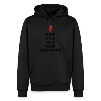 Keep Calm and wear yoga pant - Sweat à capuche Premium bio Homme - noir - Devant - Nico (187cm)