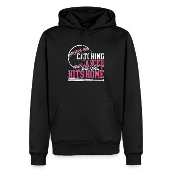 Attraper le cancer avant qu’il ne frappe le cancer du sein à la maison - Sweat à capuche Premium bio Homme - noir - Devant - Nico (187cm)