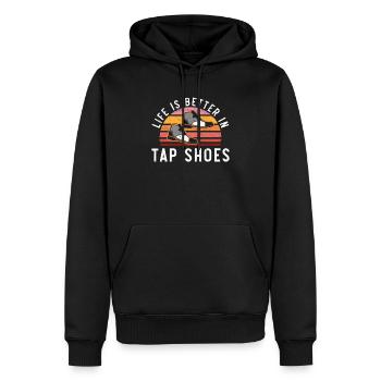 Das Leben ist besser in Stepphosen Stepptänzer Stepptanz - Männer Premium Bio Hoodie - Schwarz - Vorne - Nico (187cm)