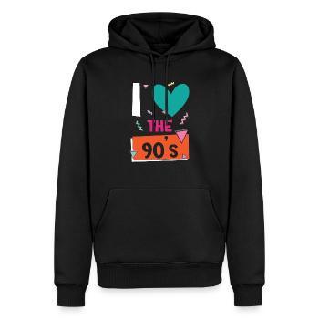 I Love The '90s 1990 Vintage Nineties Party 1990er - Männer Premium Bio Hoodie - Schwarz - Vorne - Nico (187cm)