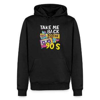 Take Me Back To The 90's 1990 Party 1990er - Männer Premium Bio Hoodie - Schwarz - Vorne - Nico (187cm)