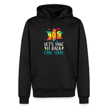 90er Jahre Let's Take It Back One Time Nineties Party - Männer Premium Bio Hoodie - Schwarz - Vorne - Nico (187cm)