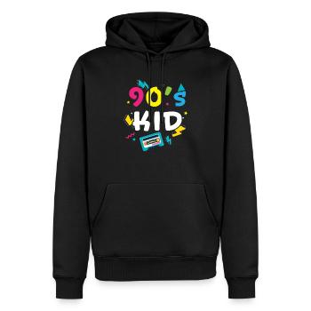 I Love The '90s 1990 Vintage Nineties 90's Kid - Männer Premium Bio Hoodie - Schwarz - Vorne - Nico (187cm)