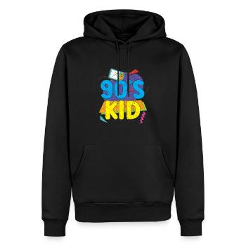I Love The '90s 1990 Vintage Nineties 90's Kid - Männer Premium Bio Hoodie - Schwarz - Vorne - Nico (187cm)