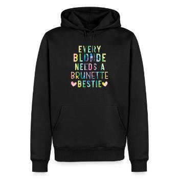 Jede Blondine braucht eine brünette Bestie blonde Haare - Männer Premium Bio Hoodie - Schwarz - Vorne - Nico (187cm)