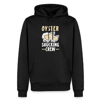 Oyster Shucking Crew Fruits de mer Mollusque coquillage - Sweat à capuche Premium bio Homme - noir - Devant - Nico (187cm)