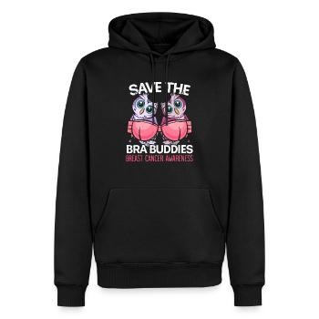 Save The Bra Buddies Brustkrebs Bewusstsein - Männer Premium Bio Hoodie - Schwarz - Vorne - Nico (187cm)