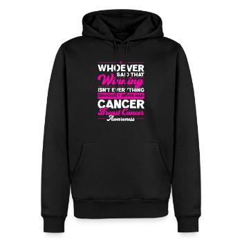 Brustkrebs unterstützt das Bewusstsein für Brustkrebs - Männer Premium Bio Hoodie - Schwarz - Vorne - Nico (187cm)