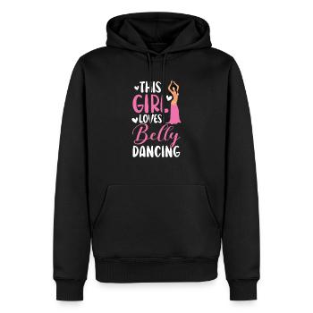 This Girl Loves Belly Dancing Shimmy Belly Dancer - Men’s Premium Organic Hoodie - black - Front - Nico (187cm)