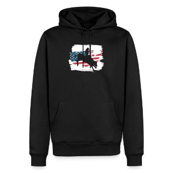 USA Flagge Bull Rider Western Rodeo Bull Riding - Männer Premium Bio Hoodie - Schwarz - Vorne - Nico (187cm)
