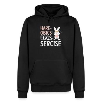 Hare-obics Eggs-sercise Aerobics Instructor Rabbit - Men’s Premium Organic Hoodie - black - Front - Nico (187cm)