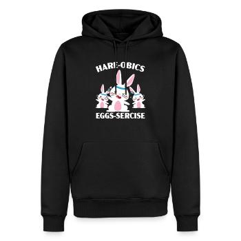 Hare-obics Eggs-sercise Aerobics Instructor Rabbit - Men’s Premium Organic Hoodie - black - Front - Nico (187cm)