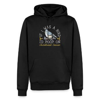 Wenn ich ein Vogel wäre, würde ich auf Krebs im Kindesalter - Männer Premium Bio Hoodie - Schwarz - Vorne - Nico (187cm)