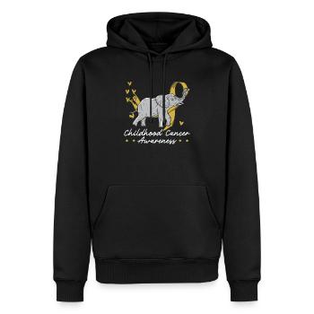 Childhood Cancer Awareness Support Squad Elefant - Männer Premium Bio Hoodie - Schwarz - Vorne - Nico (187cm)