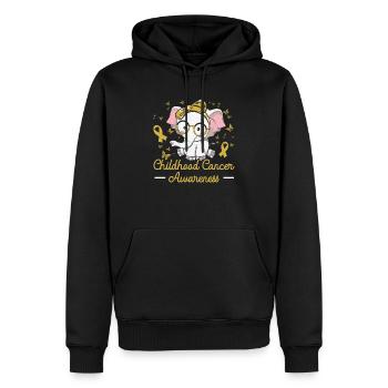 Childhood Cancer Awareness Support Squad Elefant - Männer Premium Bio Hoodie - Schwarz - Vorne - Nico (187cm)