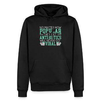 Les antibiotiques ne deviendront jamais viraux Pharmacien - Sweat à capuche Premium bio Homme - noir - Devant - Nico (187cm)