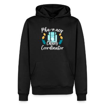 Pharmacien d’ordonnance Coordonnateur du chaos pharmaceutique - Sweat à capuche Premium bio Homme - noir - Devant - Nico (187cm)