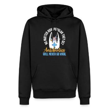 Les antibiotiques ne deviendront jamais viraux Pharmacien - Sweat à capuche Premium bio Homme - noir - Devant - Nico (187cm)
