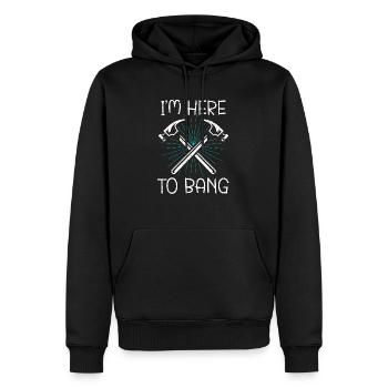 I'm Here To Bang Profession Construction Worker - Men’s Premium Organic Hoodie - black - Front - Nico (187cm)