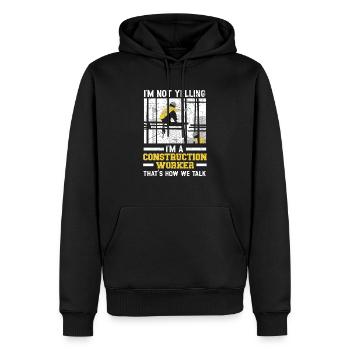 I'm A Construction Worker Concrete Whisperer Job - Men’s Premium Organic Hoodie - black - Front - Nico (187cm)