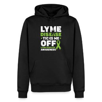 Lyme Disease Ticks Me Off Lyme Disease Awareness - Men’s Premium Organic Hoodie - black - Front - Nico (187cm)