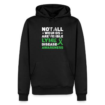 Nicht alle Wunden sind sichtbares Bewusstsein für Lyme-Borreliose - Männer Premium Bio Hoodie - Schwarz - Vorne - Nico (187cm)