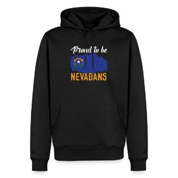 Fier d’être Nevadans USA Amérique J’aime Nevada - Sweat à capuche Premium bio Homme - noir - Devant - Nico (187cm)