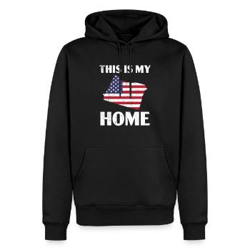 C’est ma maison Oregon USA Amérique Oregoniens - Sweat à capuche Premium bio Homme - noir - Devant - Nico (187cm)
