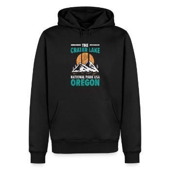 Le parc national de Crater Lake USA Oregon America - Sweat à capuche Premium bio Homme - noir - Devant - Nico (187cm)