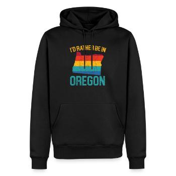 Je préfère être en Oregon USA Amérique Oregoniens - Sweat à capuche Premium bio Homme - noir - Devant - Nico (187cm)