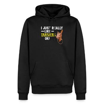 J’aime vraiment Tarsiers Ok Wildlife Animal - Sweat à capuche Premium bio Homme - noir - Devant - Nico (187cm)