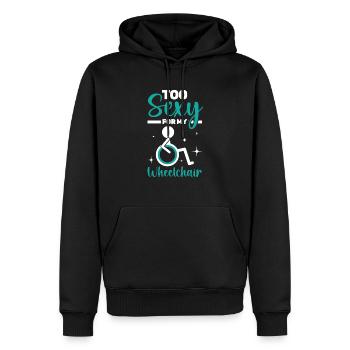 Zu sexy für meinen Rollstuhl Amputierter Amputierter - Männer Premium Bio Hoodie - Schwarz - Vorne - Nico (187cm)