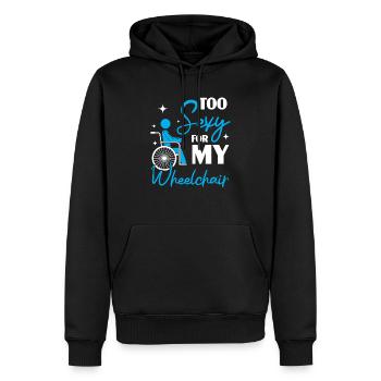 Zu sexy für meinen Rollstuhl Amputierter Amputierter - Männer Premium Bio Hoodie - Schwarz - Vorne - Nico (187cm)