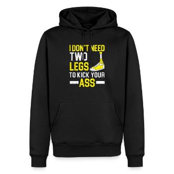 Je n’ai pas besoin de deux jambes pour donner un coup de pied dans le cul amputé - Sweat à capuche Premium bio Homme - noir - Devant - Nico (187cm)