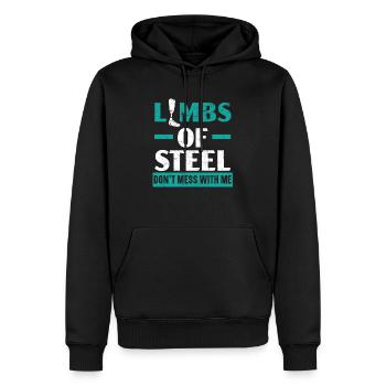 Amputationsrollstuhl Behinderter Amputierter Amputierter - Männer Premium Bio Hoodie - Schwarz - Vorne - Nico (187cm)