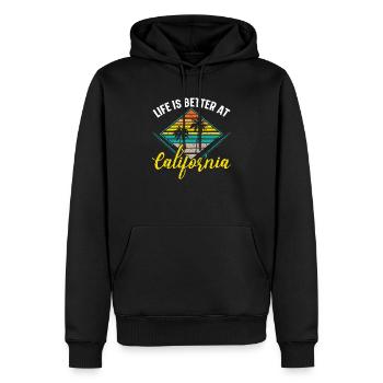 Das Leben ist besser in Kalifornien Amerika Kalifornien - Männer Premium Bio Hoodie - Schwarz - Vorne - Nico (187cm)